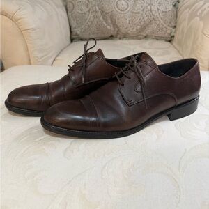 Giorgio Brutini Brown Leather Cap Toe Oxford Dress Shoes Vero Cuoio It 45 US 11